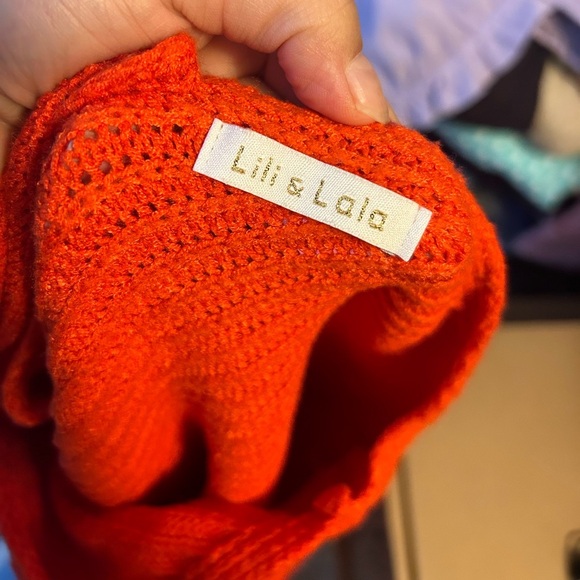 Lili & Lala Deep Orange Lace Back Sweater - Picture 3 of 4